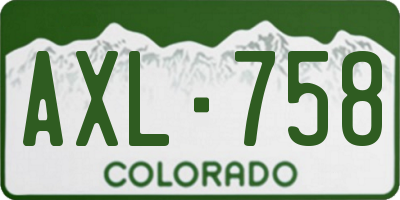 CO license plate AXL758
