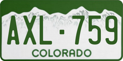 CO license plate AXL759