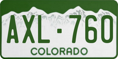 CO license plate AXL760