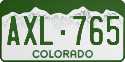 CO license plate AXL765