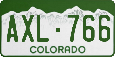CO license plate AXL766