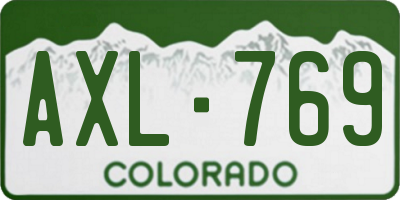 CO license plate AXL769