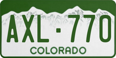 CO license plate AXL770