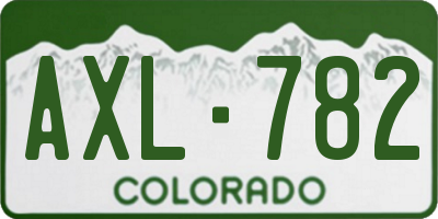 CO license plate AXL782
