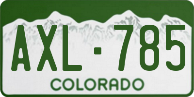 CO license plate AXL785