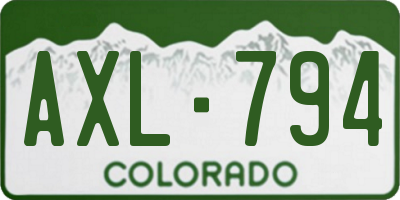 CO license plate AXL794