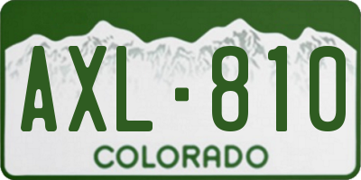 CO license plate AXL810