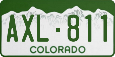 CO license plate AXL811