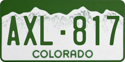CO license plate AXL817