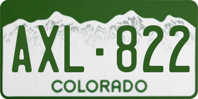 CO license plate AXL822