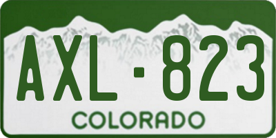 CO license plate AXL823