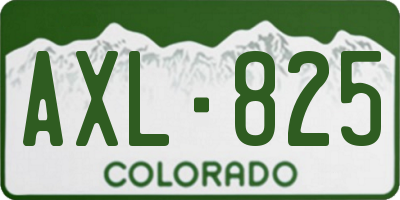 CO license plate AXL825