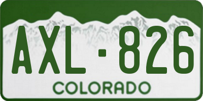 CO license plate AXL826