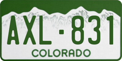 CO license plate AXL831