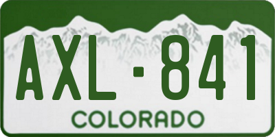 CO license plate AXL841