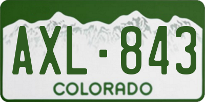 CO license plate AXL843