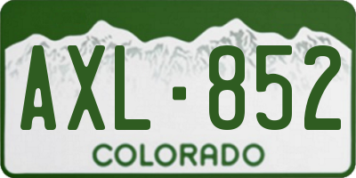 CO license plate AXL852