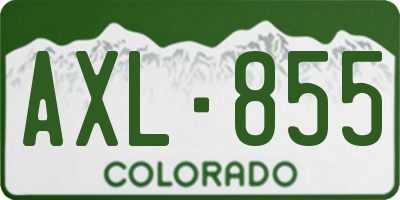 CO license plate AXL855