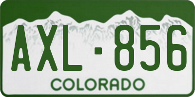 CO license plate AXL856