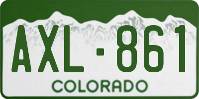 CO license plate AXL861
