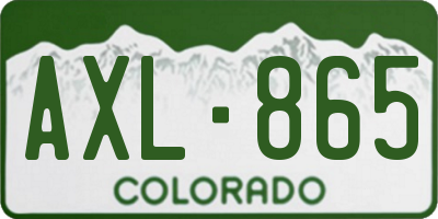 CO license plate AXL865