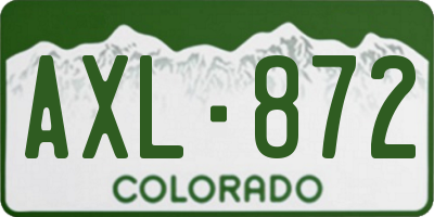 CO license plate AXL872