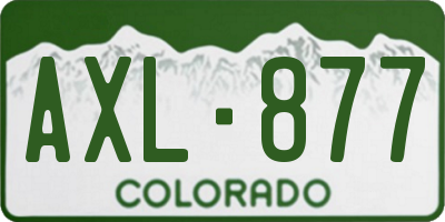 CO license plate AXL877