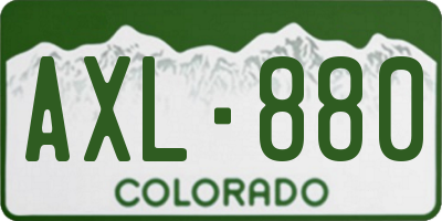 CO license plate AXL880