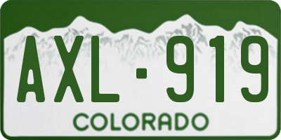 CO license plate AXL919