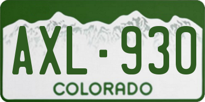 CO license plate AXL930