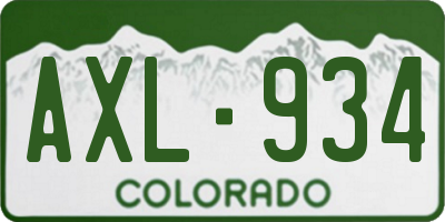 CO license plate AXL934