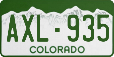 CO license plate AXL935