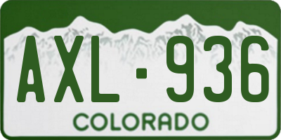 CO license plate AXL936