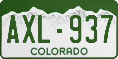 CO license plate AXL937