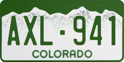 CO license plate AXL941