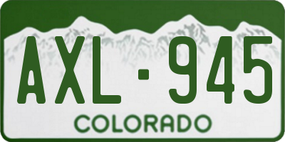 CO license plate AXL945