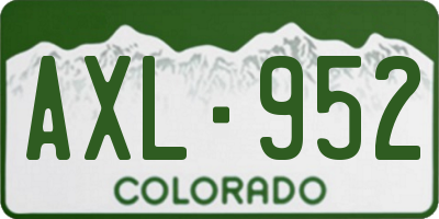 CO license plate AXL952