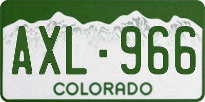 CO license plate AXL966