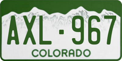 CO license plate AXL967