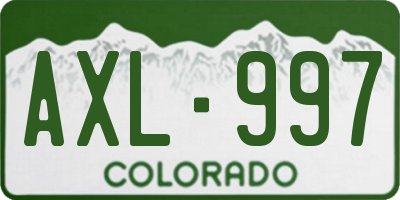 CO license plate AXL997