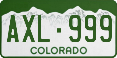 CO license plate AXL999