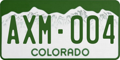 CO license plate AXM004