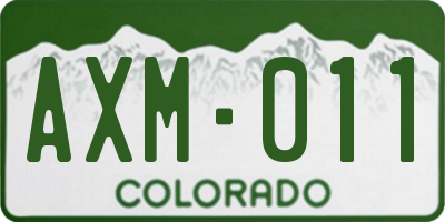 CO license plate AXM011