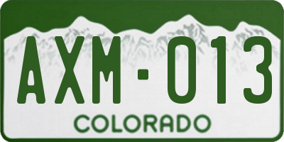 CO license plate AXM013
