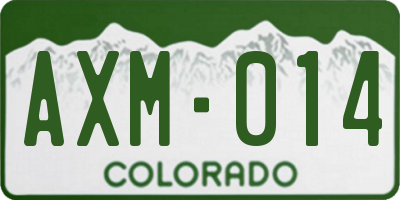 CO license plate AXM014