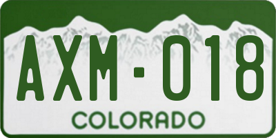CO license plate AXM018