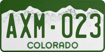 CO license plate AXM023