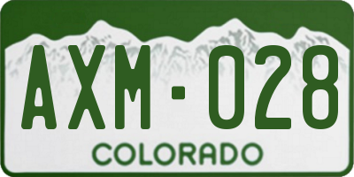 CO license plate AXM028