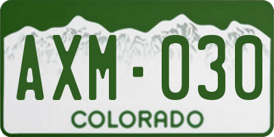 CO license plate AXM030