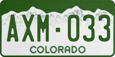 CO license plate AXM033